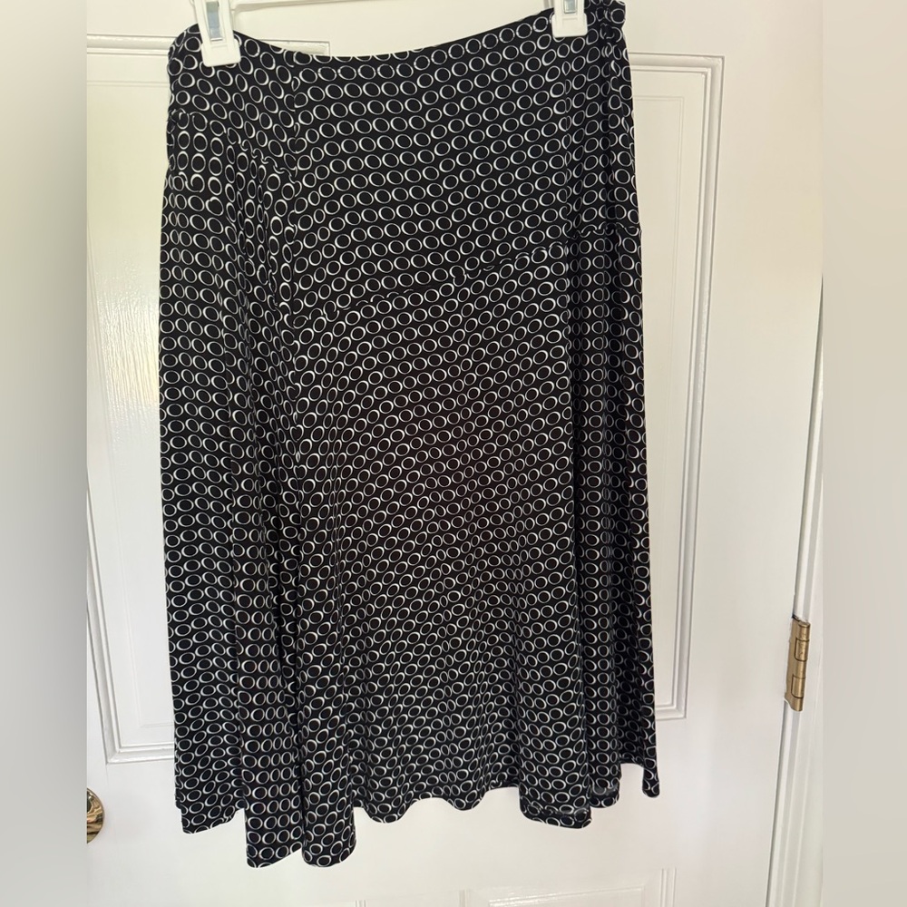 Carole Little Black and White Circle Midi Skirt